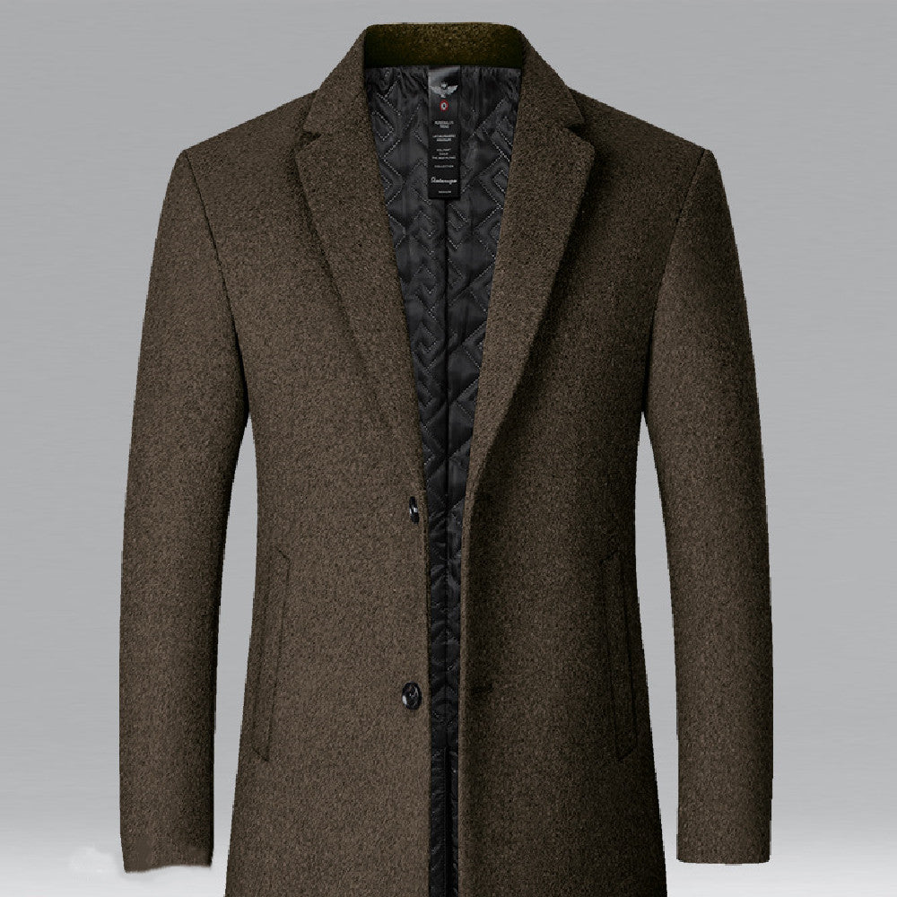 Men's Casual Wool Coat for Middle-Aged Wearers