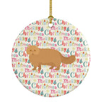 Persian Modern Cat Christmas Ceramic Ornament