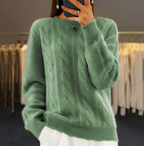 Women's Retro Cable-Knit Pullover Sweater | Streetwear