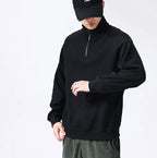 Fashion Stand-collar Fleece Long Sleeve Sweatshirt Winter Warm | Streetwear