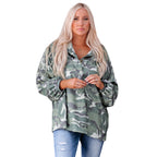 Loose-Fitting Camouflage Print Hoodie for Women | Streetwear