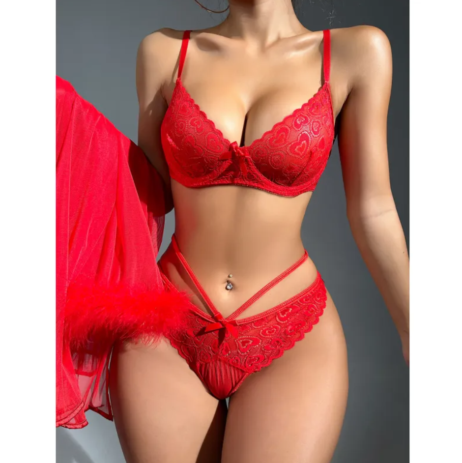 Lace Bra and Underwear Set