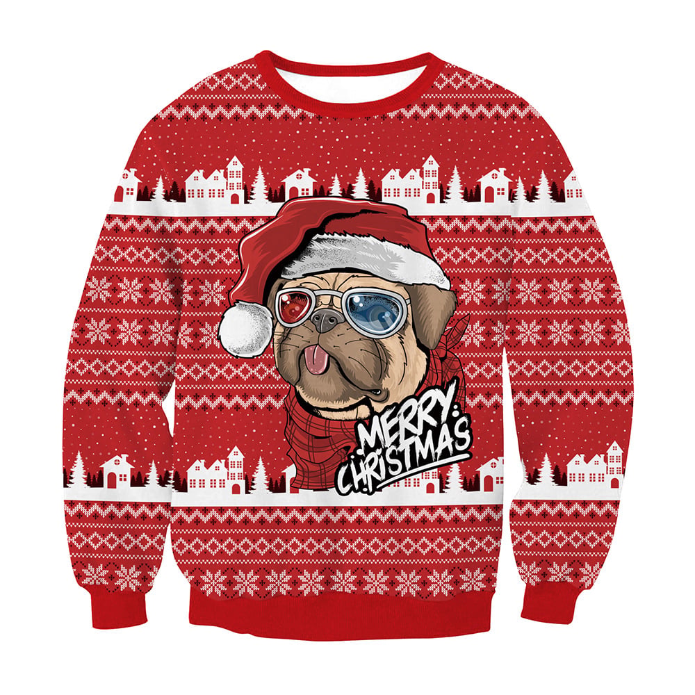 Printed Fawn Long Sleeve Sweater for Couples