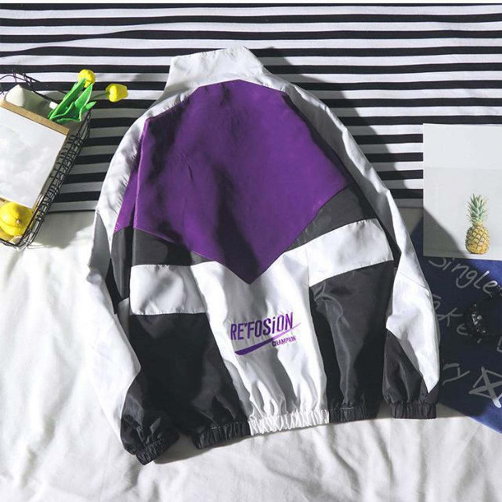 Hip Hop Patchwork Windbreaker Jacket for Men and Women