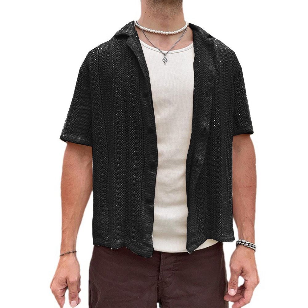 Summer Knit Hollow Short-Sleeve Cardigan