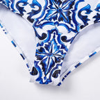 2024 Women's Floral Print One-Piece Swimsuit Set