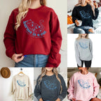 Retro Crew Neck Sports Sweater for Women