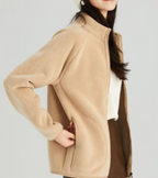 Lambswool Stand Collar Short Cardigan Coat