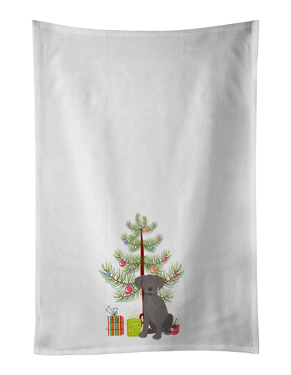 Labrador Retriever Gray Puppy Christmas Kitchen Towel Set of 2