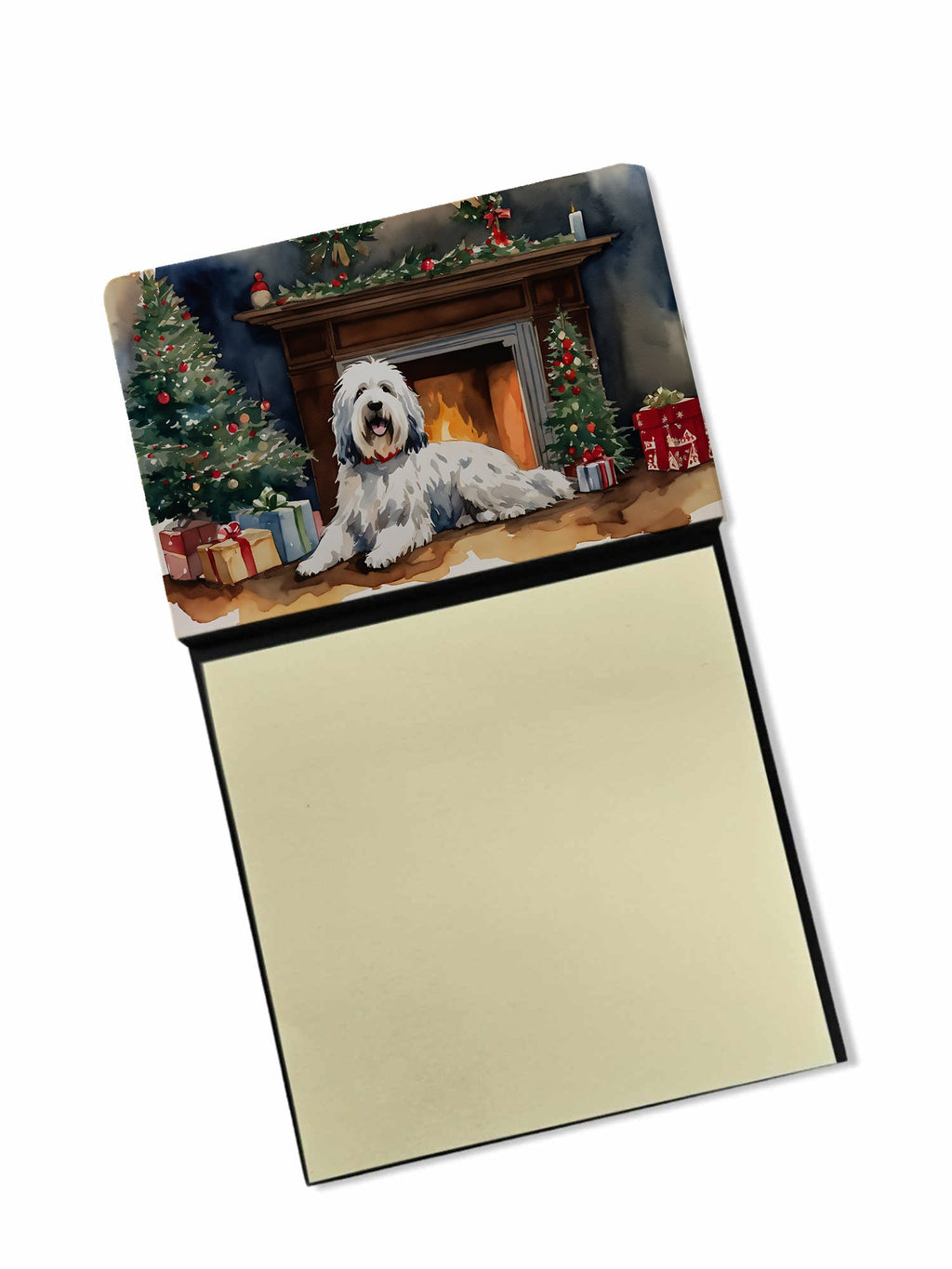 Old English Sheepdog Cozy Christmas Sticky Note Holder