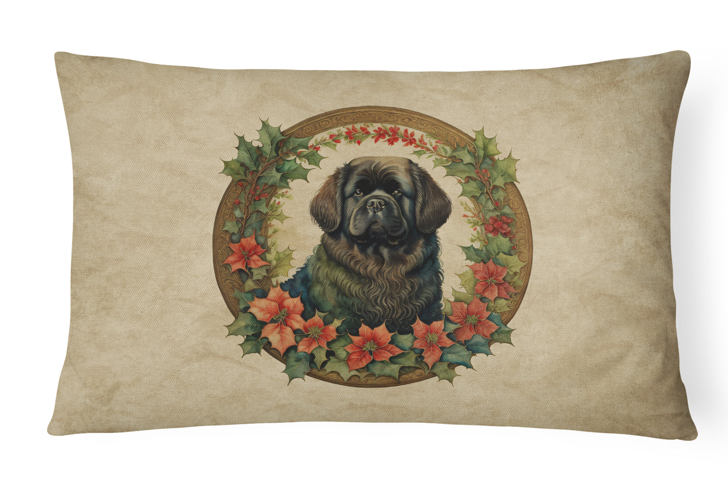 Newfoundland Christmas Flowers Throw Pillow
