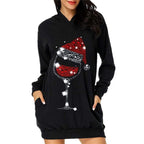 Women's Hooded Long Sleeve Sweater with Pockets