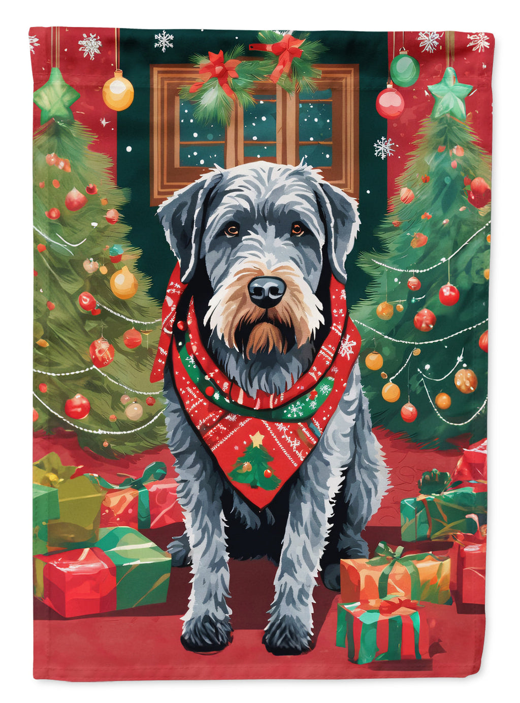 German Wirehaired Pointer Christmas House Flag