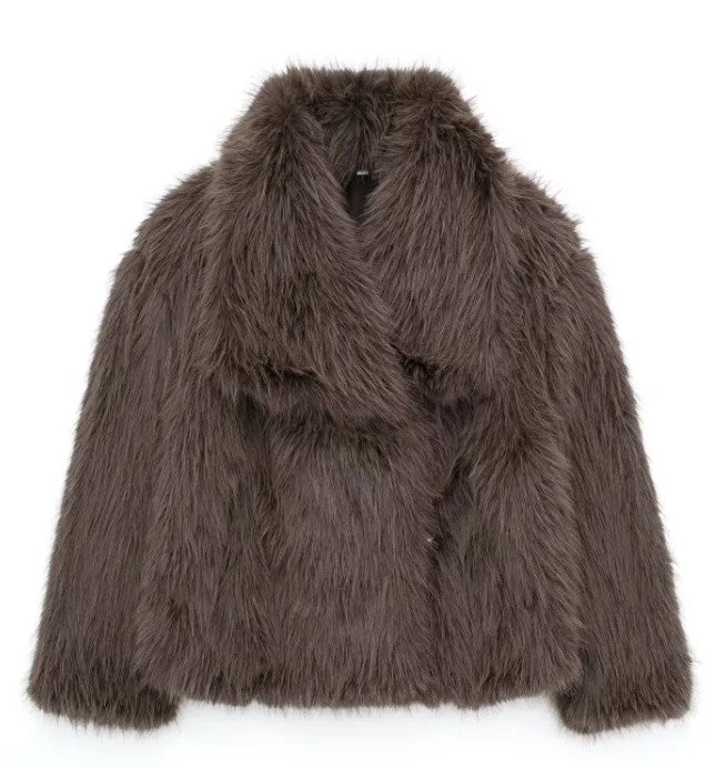 Winter Plush Thicken Lapel Coat
