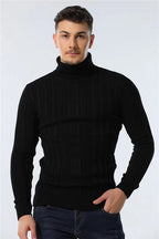 Men's Casual High-neck Striped Warm Sweater