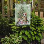 Bull Terrier Black Christmas Presents and Tree Garden Flag