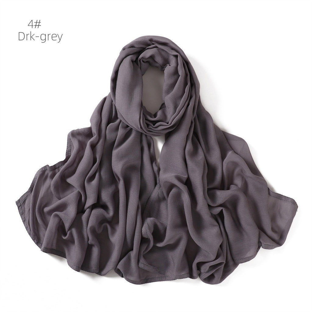 Solid Color Viscose Cotton Scarf for Muslim Women (One)