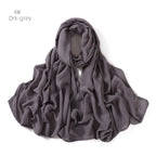 Solid Color Viscose Cotton Scarf for Muslim Women (One)