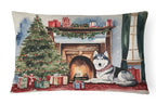 Siberian Husky Cozy Christmas Throw Pillow