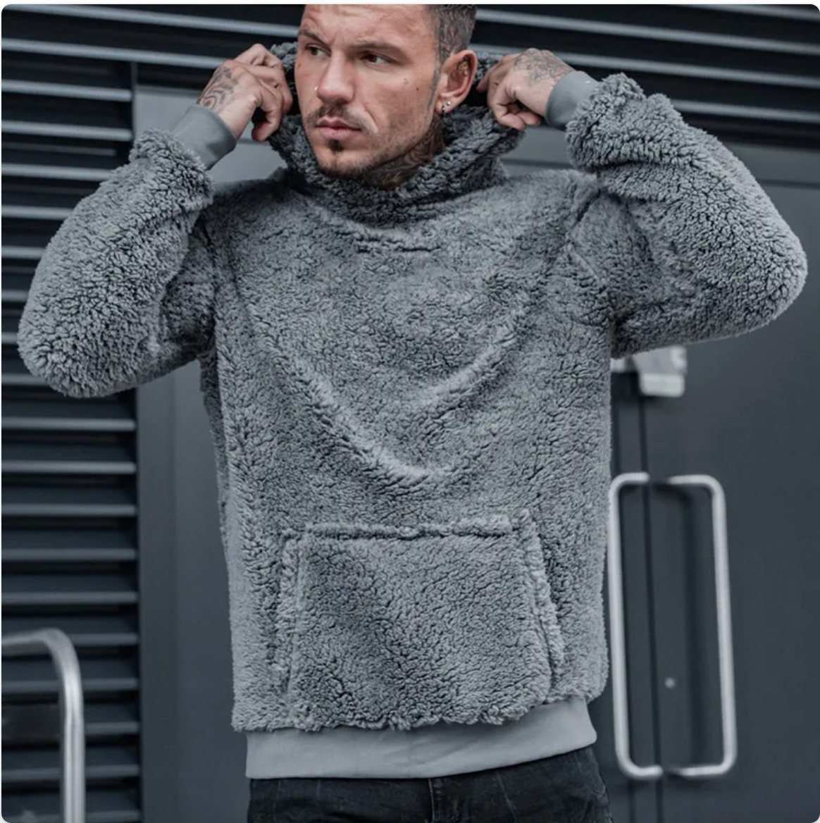 Fashion Solid Color Men's Long Sleeve Plush Hoodie | Streetwear