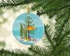 Goldfish Common Merry Christmas Ceramic Ornament