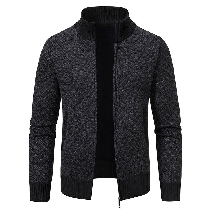 Thickened Stand-up Collar Slim-fit Sweater Coat for Men