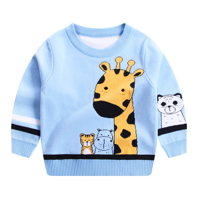 Children's Giraffe Knit Sweater - Double Layer Cotton