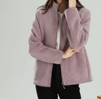 Lambswool Stand Collar Short Cardigan Coat