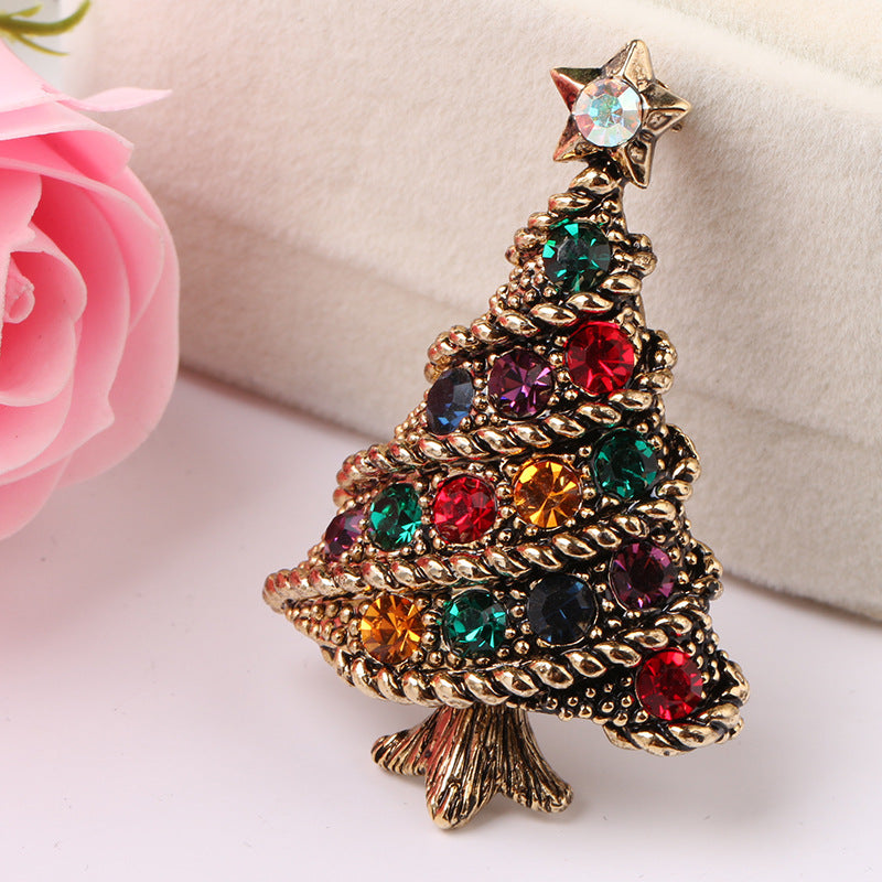 Christmas Tree Brooch - Vintage Style Jewelry Accessory