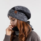 Two-Color Wool Hat with Thick Warm Earflaps | Embroidered Cap