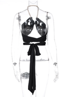Women's Halter Backless Tank Top with Straps