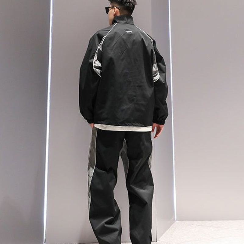 Trendy Reflective Stand Collar Pullover Jacket for Men | Streetwear
