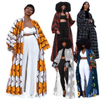 Plus Size Versatile Long Loose Print Cardigan Jacket
