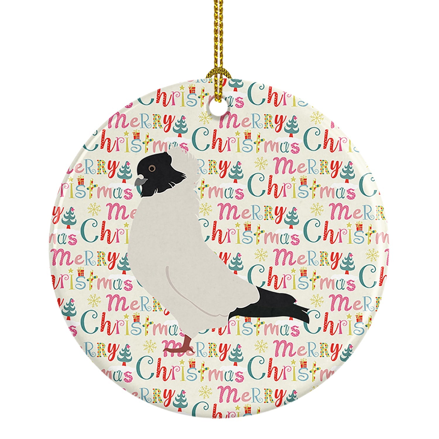 Nun Pigeon Christmas Ceramic Ornament