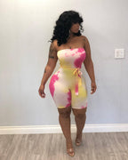 Tie-Dye Strapless Bodysuit - Sexy Style