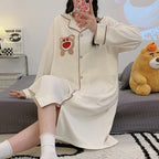 Cotton Maternity Nightgown for Nursing Mothers