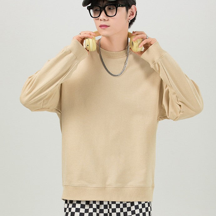 Men's Combed Cotton Round Neck Drop Shoulder Sweater