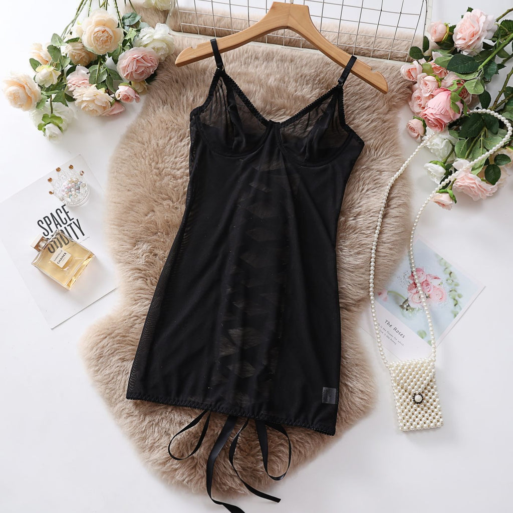 Transparent Lace Mesh Lingerie Jumpsuit