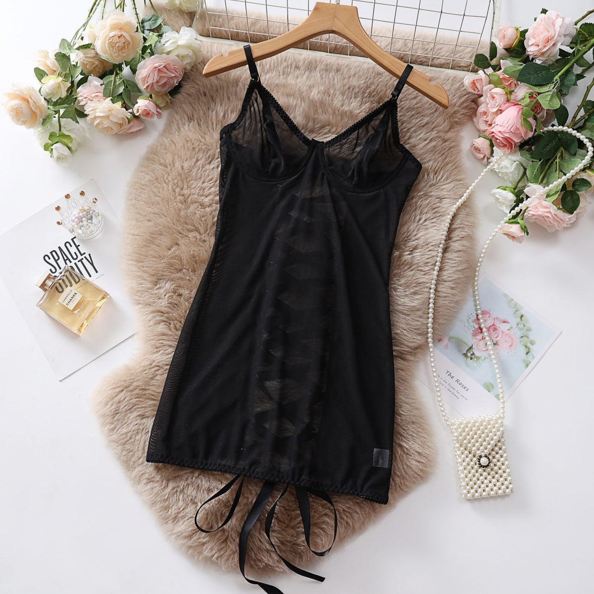 Transparent Lace Mesh Lingerie Jumpsuit
