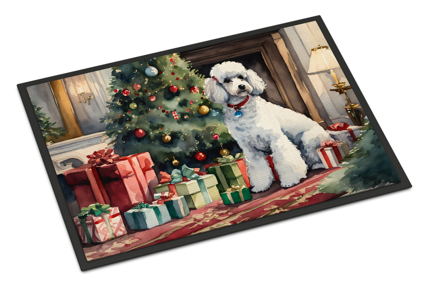 Poodle Cozy Christmas Doormat