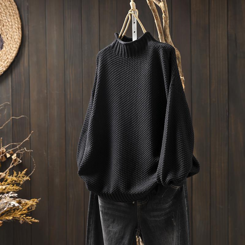 Women's Loose Mock Neck Sweater