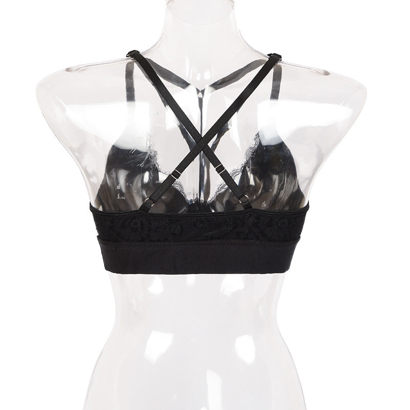 Lace Trim Strappy Bralette