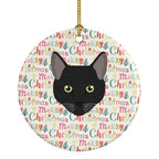 Pantherette Cat Christmas Ceramic Ornament