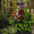 Shih Tzu and Santa Claus Garden Flag