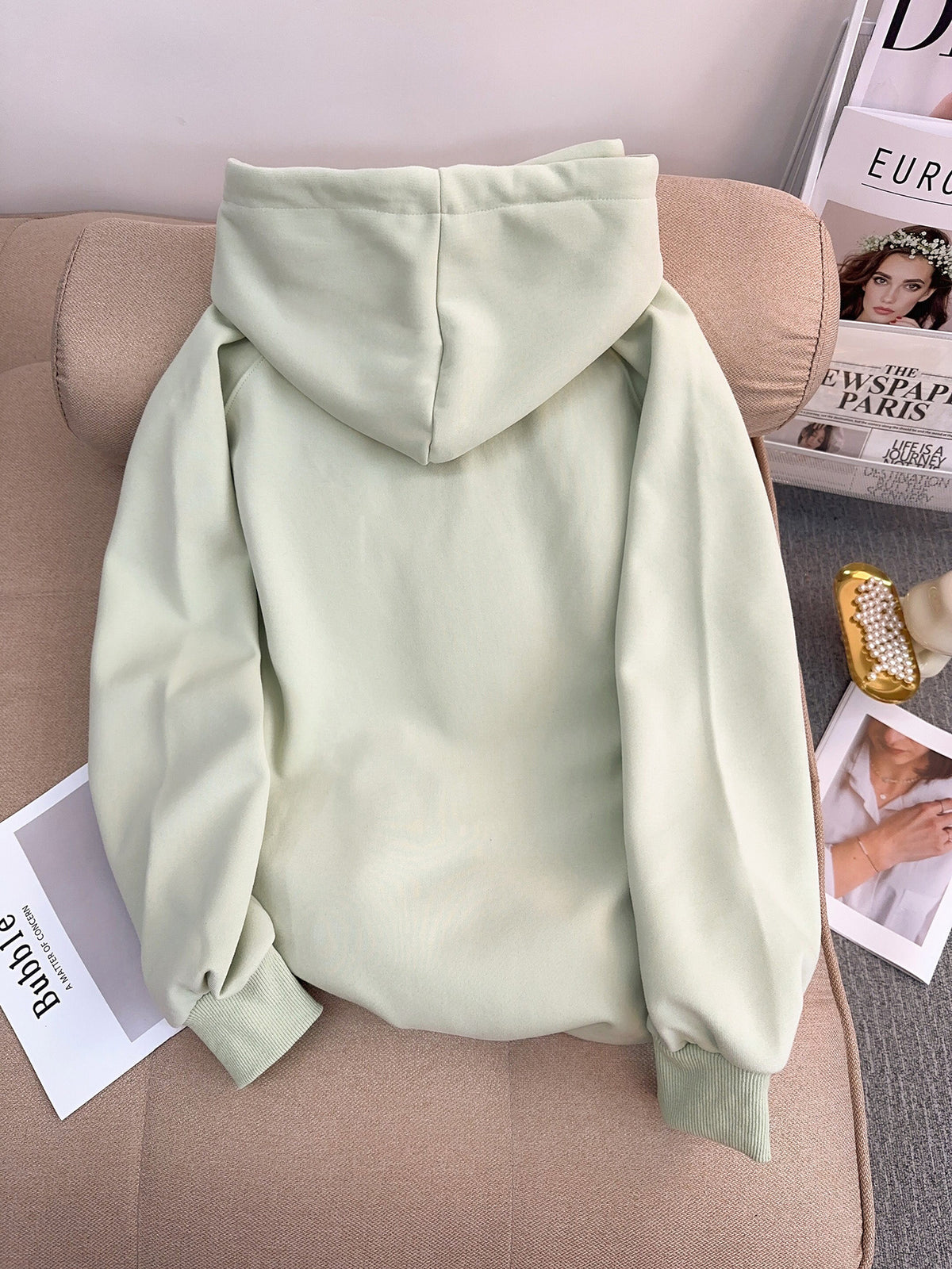 Solid Color Women's Turtleneck Drawstring Sweatshirt | Streetwear