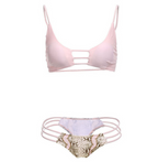 Snake Print Strapless Bikini Set