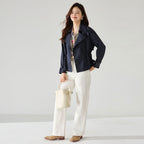 Comfortable Cotton Short Trench Coat with Good Texture