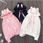 Plum Blossom Print Hooded Sweatshirt for Girls | Streetwear