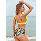 2022 High Waist Bikini with Flounce Swimwear