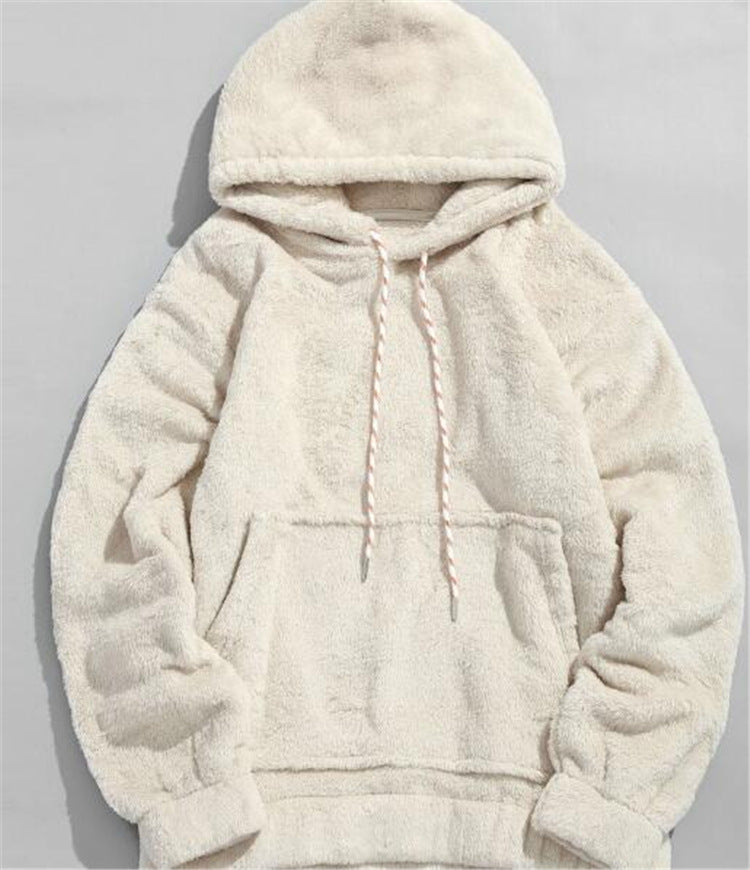 Hooded Lamb Wool Pullover with Kangaroo Pocket | Streetwear